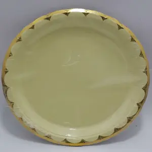 PLATO AMARILLO  CLARITO  BORDE DORADO