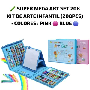 super mega art set 208 kit de arte infa