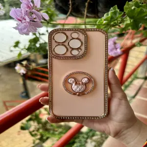 IPHONE 14 PRO   FUNDA ROSA DIAMANTE POP