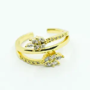 ANILLO DORADO RAMAS DE CRISTAL