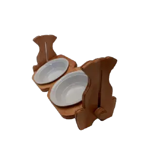 Comedero Alto Graduable 2 Plato Melamina