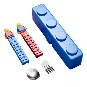 Set Cubiertos Niño Tipo Lego Cuchara Y T