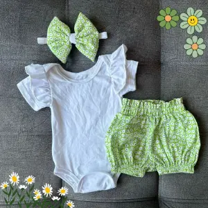 MAMELUCO CON SHORT SET X 3 PARA BEBE