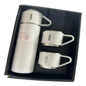 Termo Portátil 500ml + 3 Tazas De Obsequ