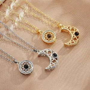 Collar Sol y Luna TE AMO 100 IDIOMAS Par