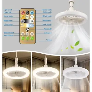 Ventilador Luz de Techo LED
