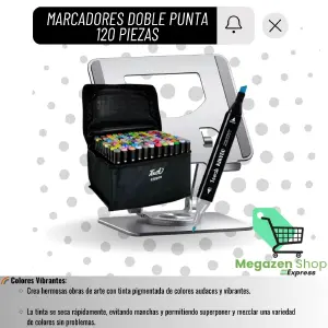 MARCADORES DOBLE PUNTA DE 120 PIEZAS: ¡El Kit Definitivo para tu Creatividad! - MARCADORES DOBLE PUNTA DE 120 PIEZAS