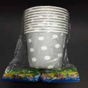 VASO PLATEADO PUNTOS MATE   x 10  7 ONZ