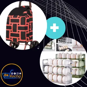 Combo carrito compras+organizador huevos