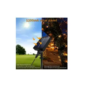 Luces de Navidad Solar 10 Mt 100 Led