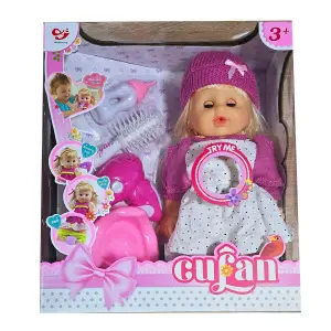 Muñeca Bebe Vestido Flores Bacinilla Pei