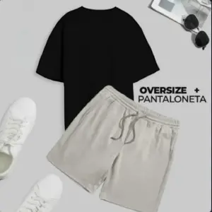 Camiseta Pantaloneta Conjunto GRIS+NEGRO