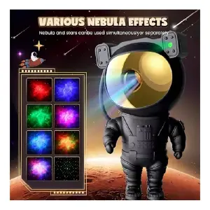 Astronauta Proyector De Galaxia Negro