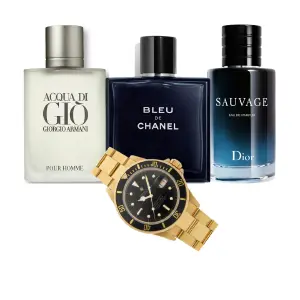ACQUA+BLEU+SAUVAGE+ROLEXDORADOFONDONEGRO