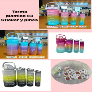 Termos Motivacionales Botella de Agua x4