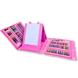SET DE ARTE 208 PIEZAS AZUL Y ROSADO
