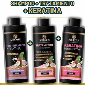 MEGA KERATINA + SHAMPOO + TRATAMIENTO