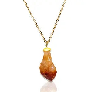 Collar Cuarzo Citrino En Bruto