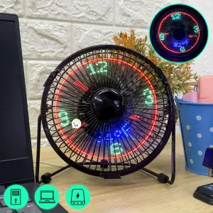 Ventilador + Reloj LED USB CENC-059