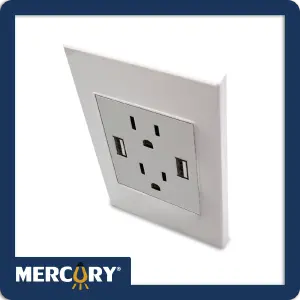 TOMA DOBLE POLO TIERRA + USB X2 MERCURY