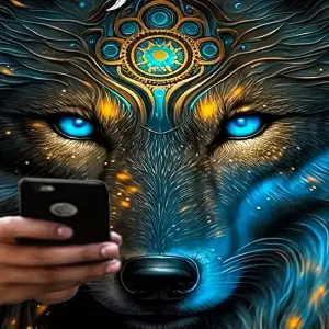 Camiseta Estampado 3D, Lobo