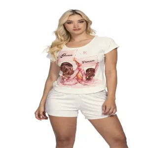 PIJAMA SHORT EN PIEL DURAZNO ref. 8608