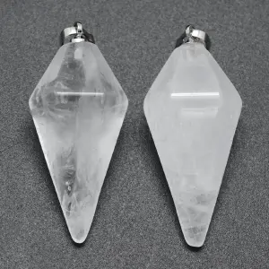 Collar Péndulo Cuarzo Cristal Cuero Estu