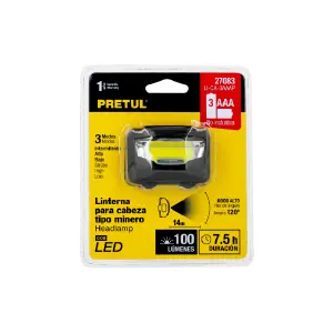 Linterna Minero 65 Lúmenes 7 Led 3 Pilas