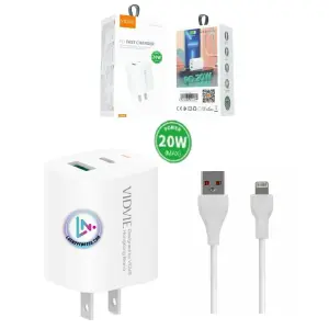 Cargador VIDVIE IPHONE 20W plm348