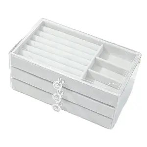 Mini Joyero 3 Cajones Estuche Blanco