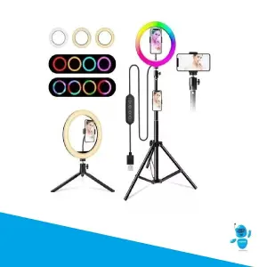 Aro de Luz RGB de 26 cm con Trípode: Ilumina tu Mundo - Aro De Luz Rgb De 26 Cm, Con Trípode