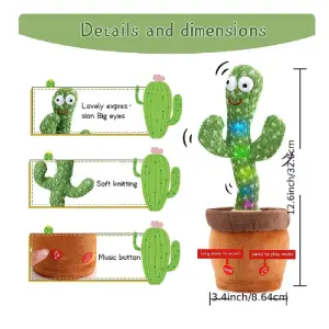 Juguete Cactus Bailarín Repetidor De Voz