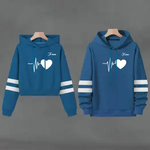 BusoBuzo, Hoodie CORAZON B AZUL PETROLEO