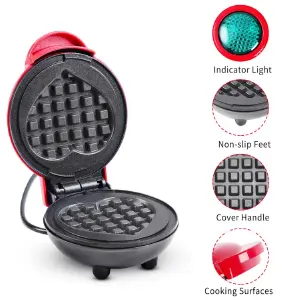 Mini Waflera Electrica Corazon Snacks
