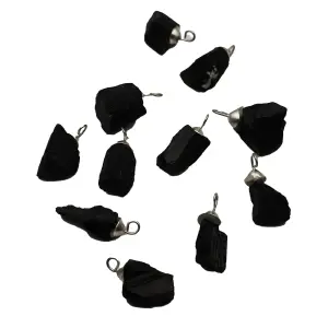 Collar Turmalina En Bruto Cadena En Acer