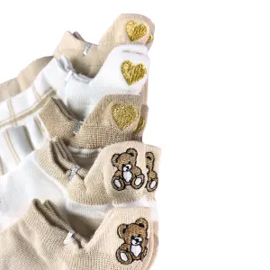Medias Tobillera Oso Marrón x 5 pares