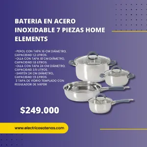 Bateria en acero inoxidable Home Element
