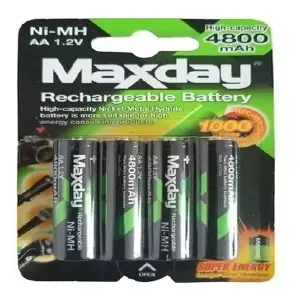 Pila Batería Maxday Recargable Aa X4 Uni
