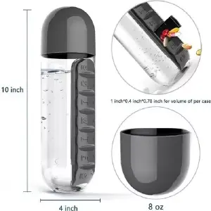 Botella Termo Para Agua Con Pastillero