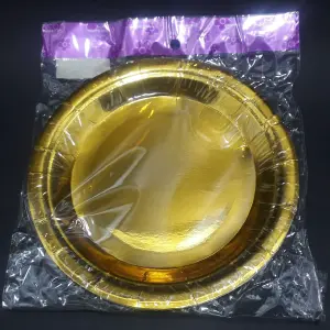 PLATO METALIZADO DORADO 18CM EN BOLSA X