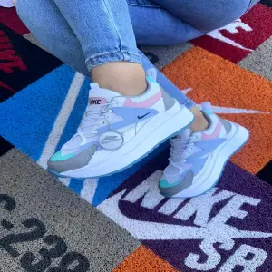 Nike Doble Piso Blanco Lila Taco Gris