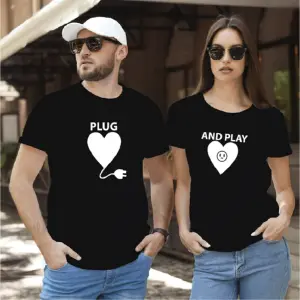 Camiseta estampada t-shirt de pareja plu