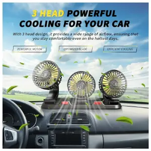 Ventilador Portátil Triple para Carro: ¡Frescura en la Carretera! - Ventilador Portátil triple para carro