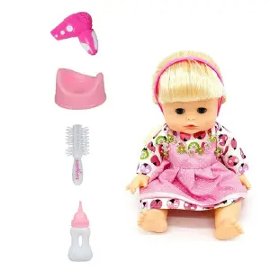 Muñeco Bebe Vestido Flores Secadora Vaci
