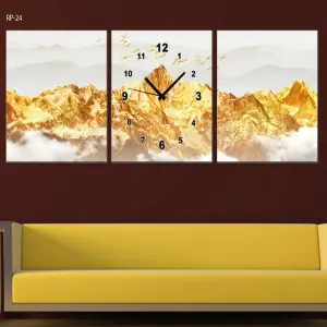 RELOJ PARED ESTILO POLIPTICO 3 PIE RP-24: Elegancia y Precisión en tu Hogar - RELOJ PARED ESTILO POLIPTICO 3 PIE RP-24