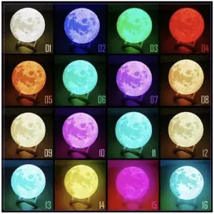 Lámpara Luna 16 colores con control Remo