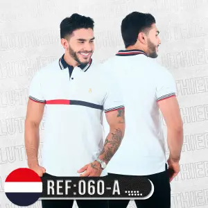 Polo Combinada Blanco Rojo Azul OSC - 060A POLO COMBINADA BLANCO ROJO AZUL OSC