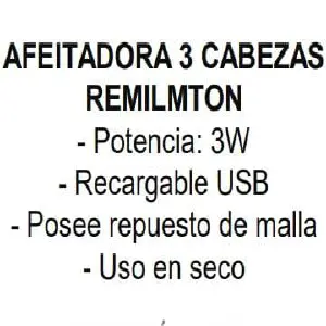 Afeitadora 3 cabezas remiltong