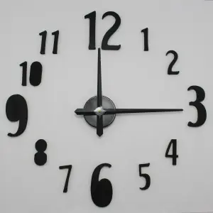 Reloj de Pared 3D números  Negro