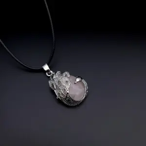 Collar Pavo Real Cuarzo Rosa